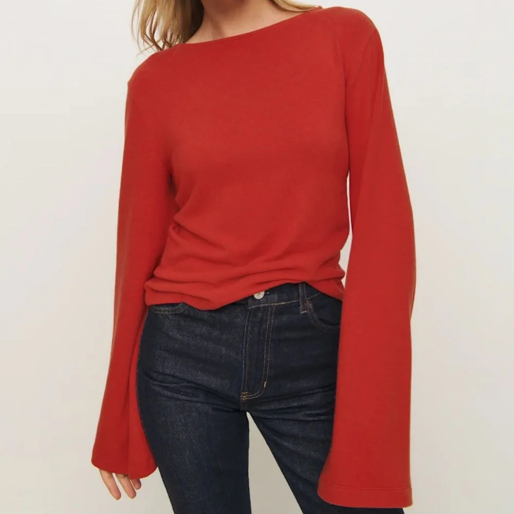 Reformation Eternity Knit Top in Sundried Tomato Red XS - Picture 1 of 8